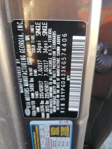 2019 KIA SORENTO L - 5XYPGDA33KG574406