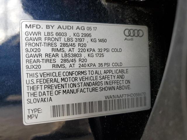 VIN WA1VAAF71HD058470 2017 AUDI Q7 no.13