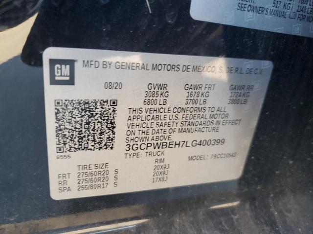 2020 CHEVROLET SILVERADO - 3GCPWBEH7LG400399