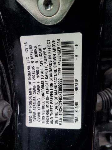 2019 HONDA CIVIC SPOR - 19XFC2F85KE009992
