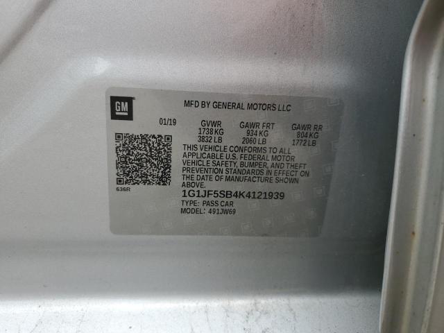 2019 CHEVROLET SONIC PREM - 1G1JF5SB4K4121939