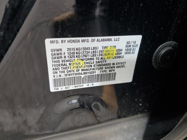 2018 HONDA PILOT EXL - 5FNYF5H54JB015201