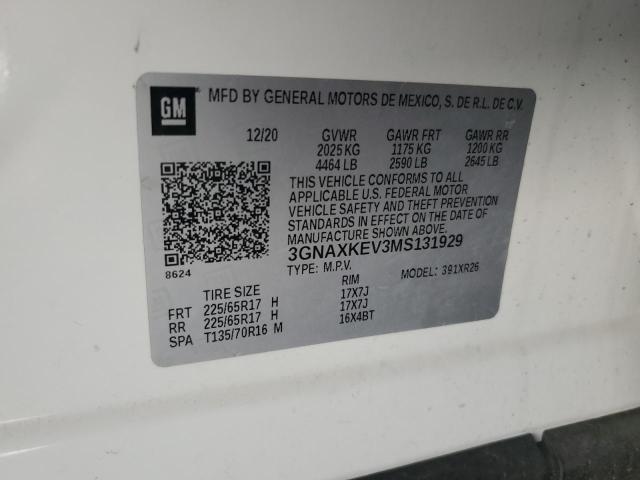 2021 CHEVROLET EQUINOX LT - 3GNAXKEV3MS131929