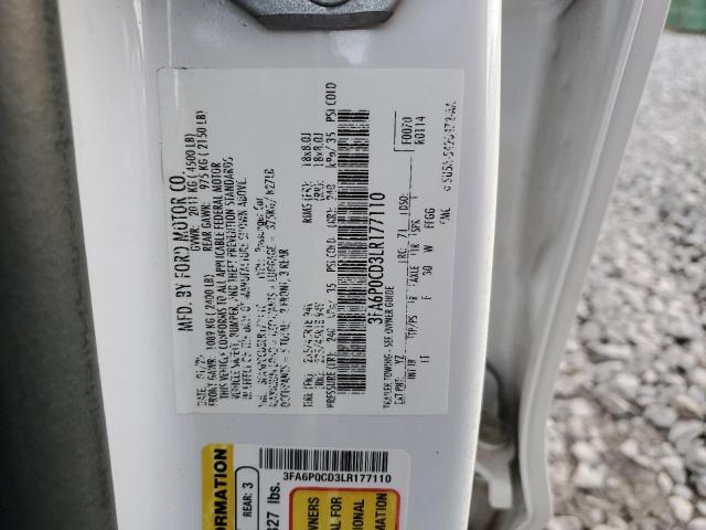 2020 FORD FUSION SEL - 3FA6P0CD3LR177110