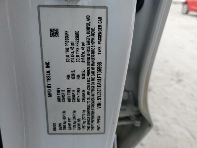 2020 TESLA MODEL 3 - 5YJ3E1EA4LF736998