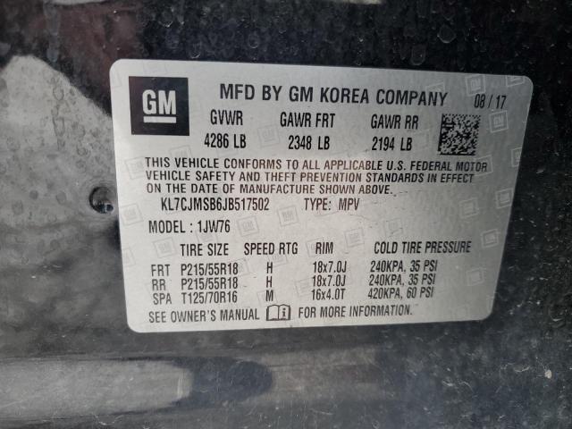 2018 CHEVROLET TRAX PREMI - KL7CJMSB6JB517502