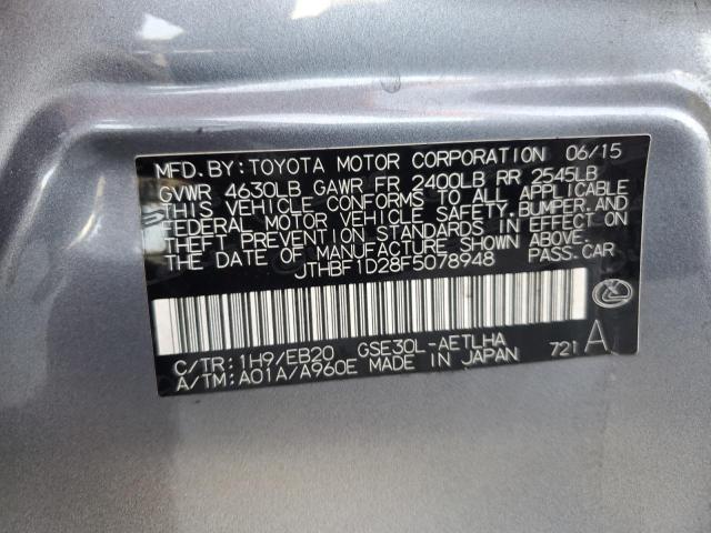 VIN JTHBF1D28F5078948 2015 Lexus IS, 250 no.12