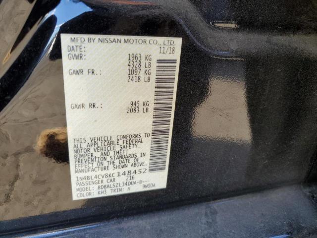 2019 NISSAN ALTIMA SR - 1N4BL4CV8KC148452