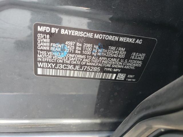 2018 BMW X2 SDRIVE2 WBXYJ3C36JEJ75285