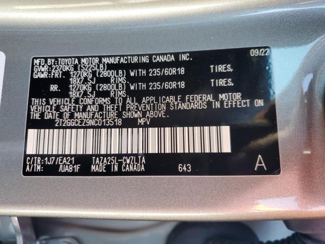 2022 LEXUS NX 350 2T2GGCEZ9NC013518
