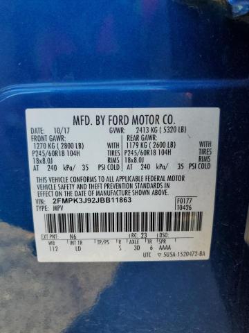 2018 FORD EDGE SEL - 2FMPK3J92JBB11863