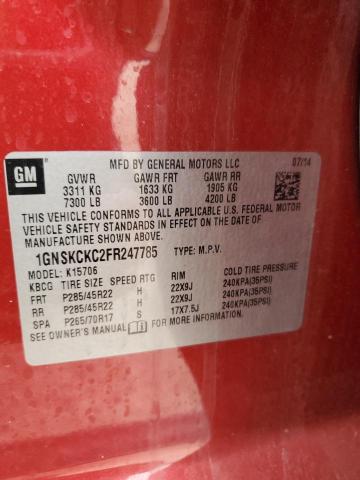 2015 CHEVROLET TAHOE K150 - 1GNSKCKC2FR247785