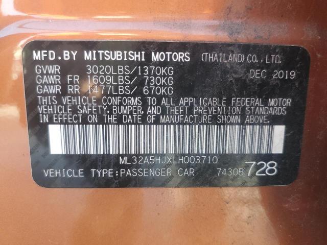 2020 MITSUBISHI MIRAGE LE ML32A5HJXLH003710