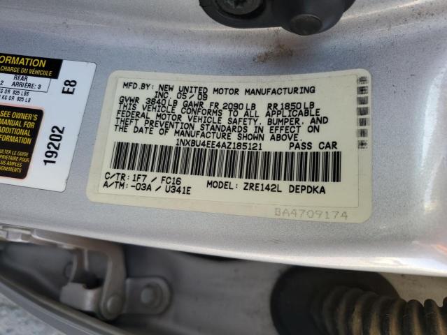 2010 TOYOTA COROLLA BA 1NXBU4EE4AZ185121