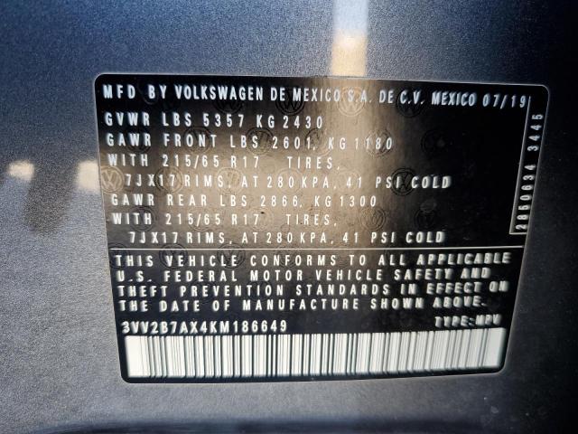 2019 VOLKSWAGEN 2S 3VV2B7AX4KM186649