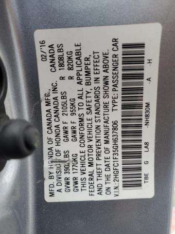 2016 HONDA CIVIC EX - 2HGFC1F35GH637806