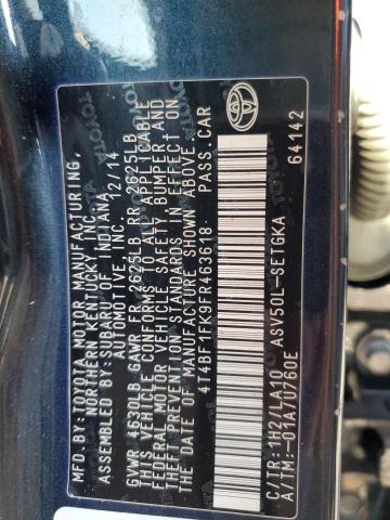 VIN 4T4BF1FK9FR463618 2015 TOYOTA CAMRY no.12