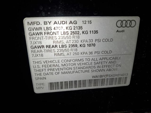 VIN WA1BFCFSXGR014313 2016 AUDI Q3 no.13