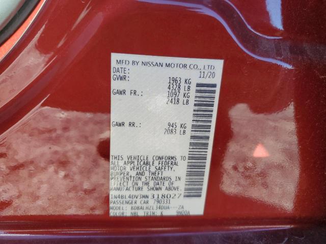 2021 NISSAN ALTIMA SV - 1N4BL4DV3MN318027
