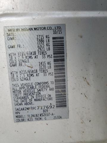 2015 NISSAN PATHFINDER - 5N1AR2MM3FC717692