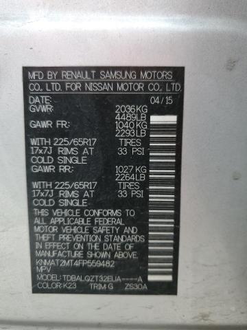 2015 NISSAN ROGUE S - KNMAT2MT4FP559482