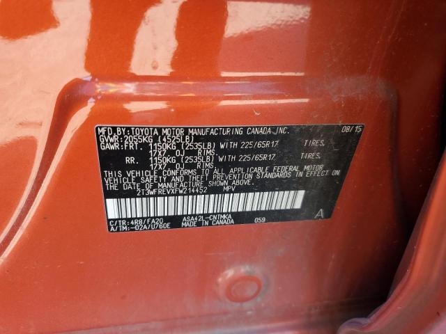 2015 TOYOTA RAV4 XLE - 2T3WFREVXFW214452