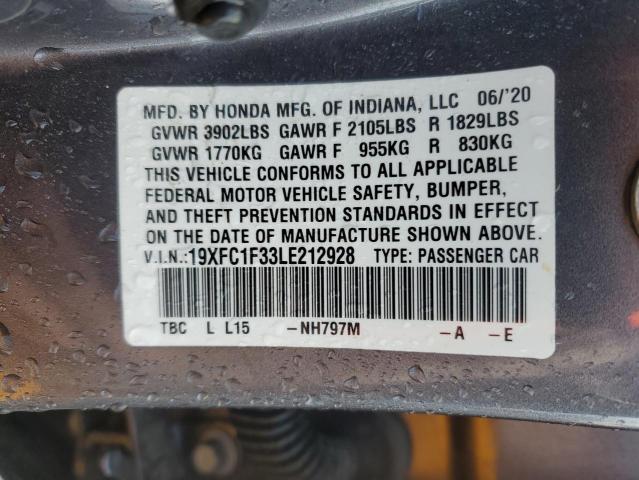 2020 HONDA CIVIC EX - 19XFC1F33LE212928