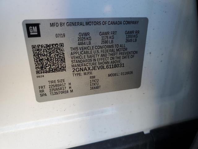 2020 CHEVROLET EQUINOX LT - 2GNAXJEV0L6118031