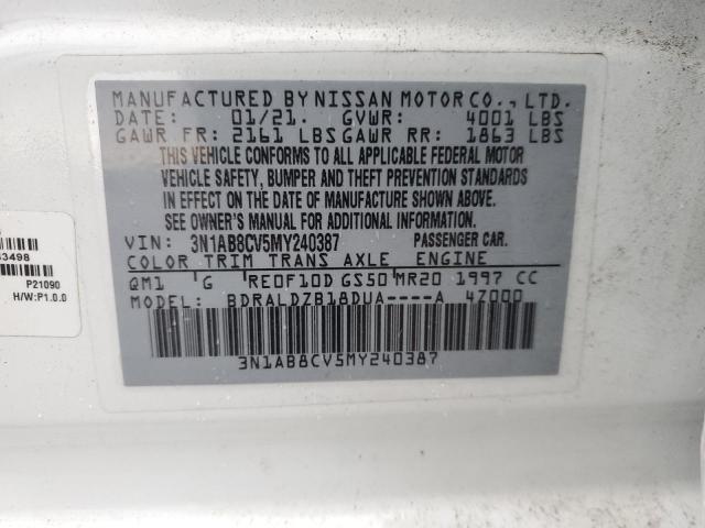 2021 NISSAN SENTRA SV - 3N1AB8CV5MY240387