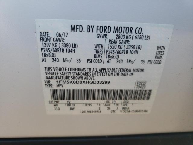 2017 FORD EXPLORER X - 1FM5K8D8XHGD33299