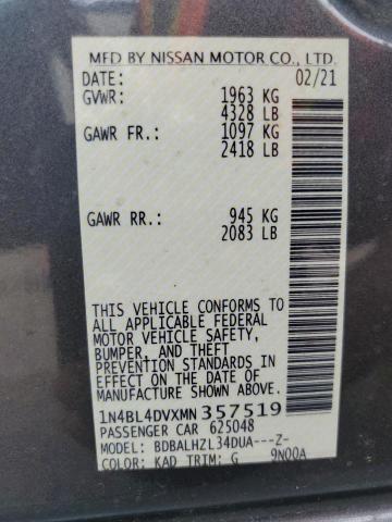 2021 NISSAN ALTIMA SV - 1N4BL4DVXMN357519