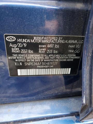 VIN 5NPE24AF3KH819777 2019 HYUNDAI SONATA no.12