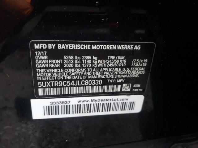 2018 BMW X3 XDRIVE3 - 5UXTR9C54JLC80330
