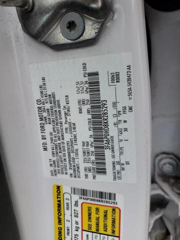 2019 FORD FUSION SE 3FA6P0HD8KR285293