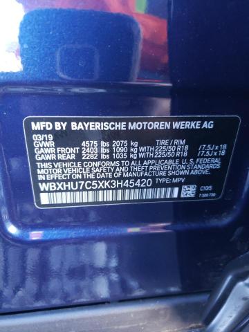 VIN WBXHU7C5XK3H45420 2019 BMW X1 no.14