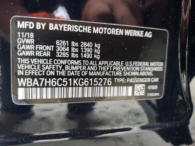 VIN WBA7H6C51KG615276 2019 BMW M7 no.12