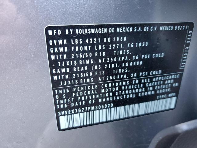 2023 VOLKSWAGEN TAOS SE - 3VVEX7B27PM305920