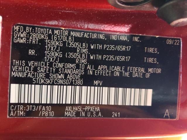 2022 TOYOTA SIENNA LE - 5TDKSKFC9NS071380