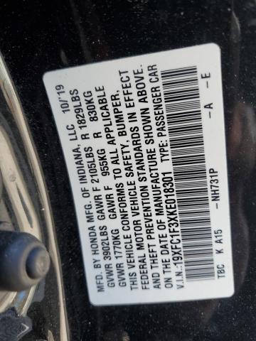 2019 HONDA CIVIC EX - 19XFC1F3XKE018301