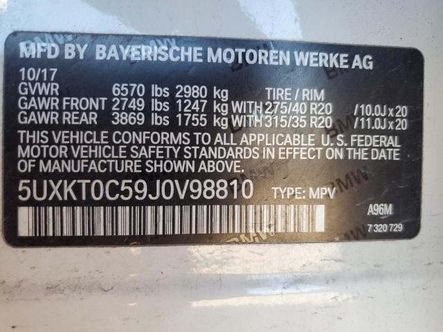 VIN 5UXKT0C59J0V98810 2018 BMW X5 no.13