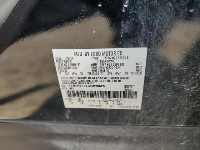 VIN 1FM5K7F8XKGB38026 2019 FORD EXPLORER no.13