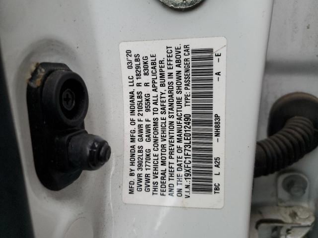 2020 HONDA CIVIC EXL - 19XFC1F73LE012490