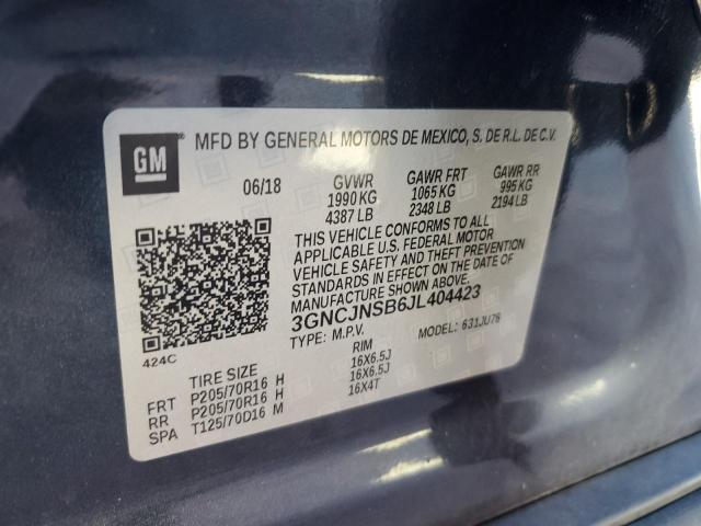 VIN 3GNCJNSB6JL404423 2018 CHEVROLET TRAX no.13