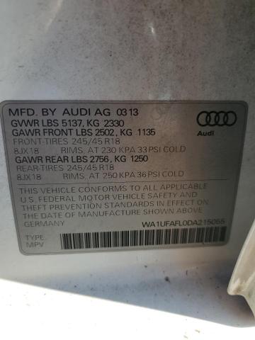 VIN WA1UFAFL0DA215055 2013 Audi A4, Premium Plus no.12