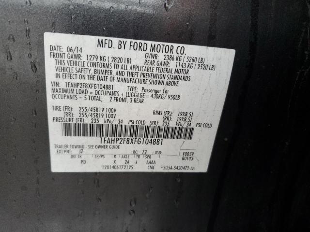 2015 FORD TAURUS LIM - 1FAHP2F8XFG104881