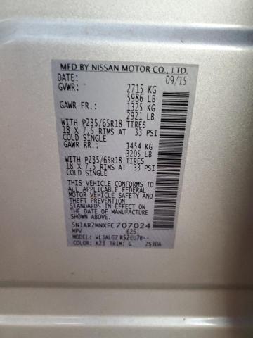 2015 NISSAN PATHFINDER - 5N1AR2MNXFC707024