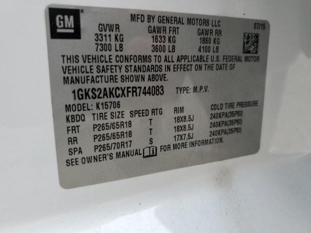 2015 GMC YUKON SLE 1GKS2AKCXFR744083