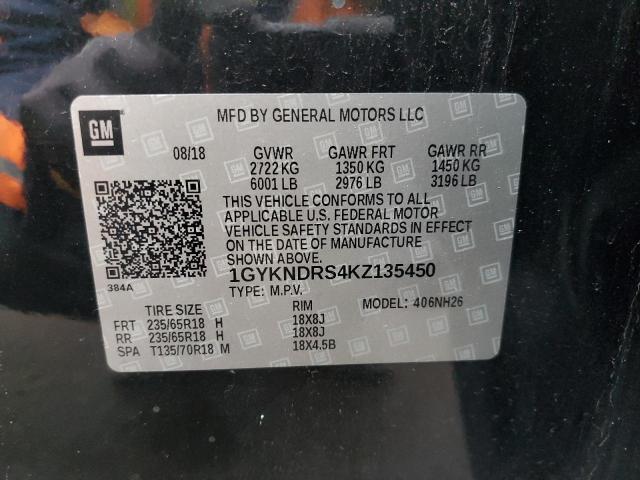 VIN 1GYKNDRS4KZ135450 2019 CADILLAC XT5 no.14