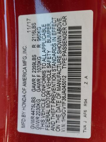 2018 HONDA ACCORD SPO - 1HGCV1F36JA045012