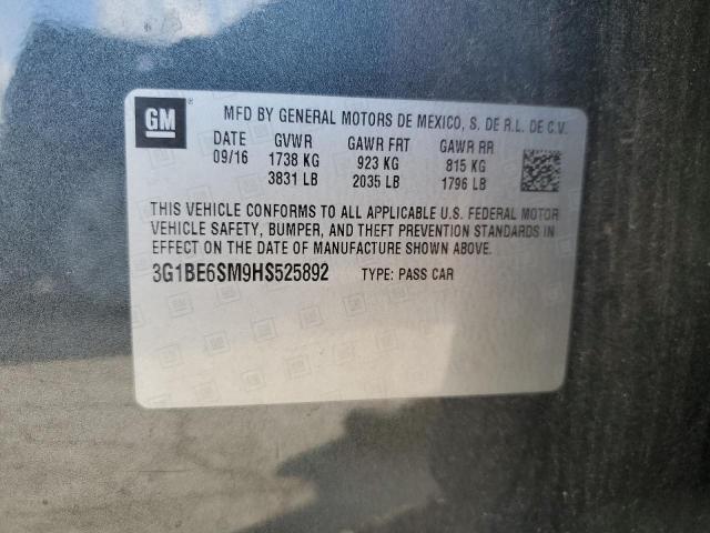 2017 CHEVROLET CRUZE LT - 3G1BE6SM9HS525892